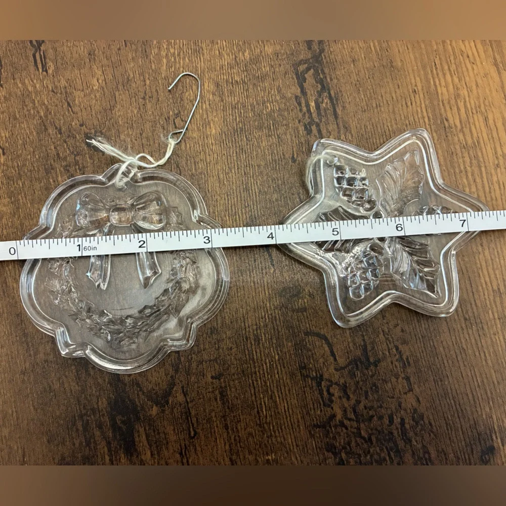 Pair of Vintage Crystal Christmas Ornaments